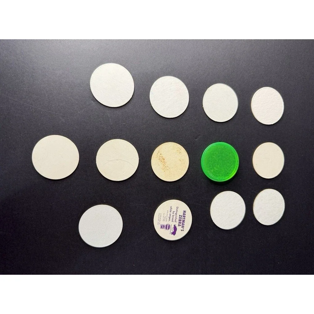 Vintage POG Slammer Holographic Green Plastic 8-Ball Vintage 1990's + 12 POGS